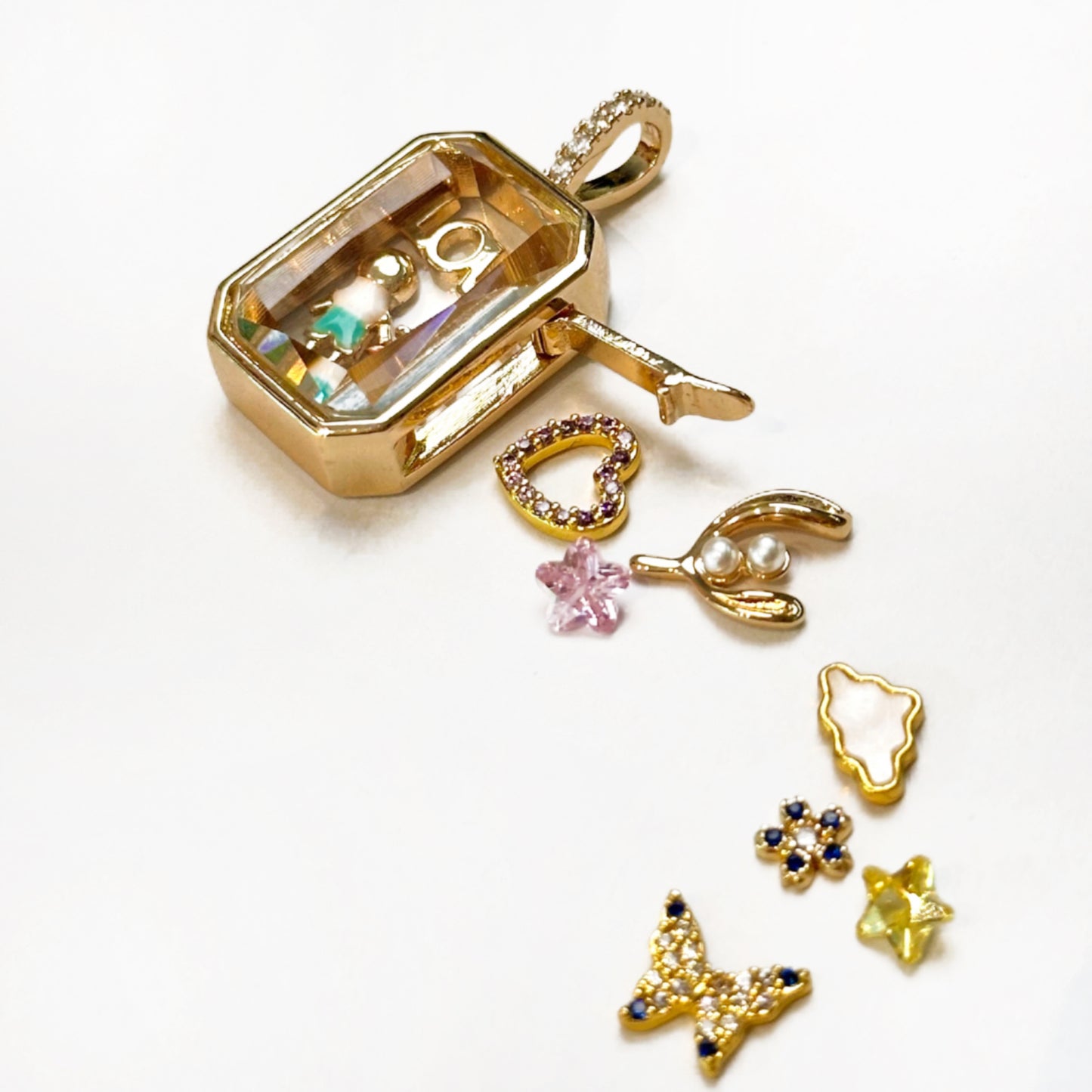 Personalized Octagon Charm Box Necklace