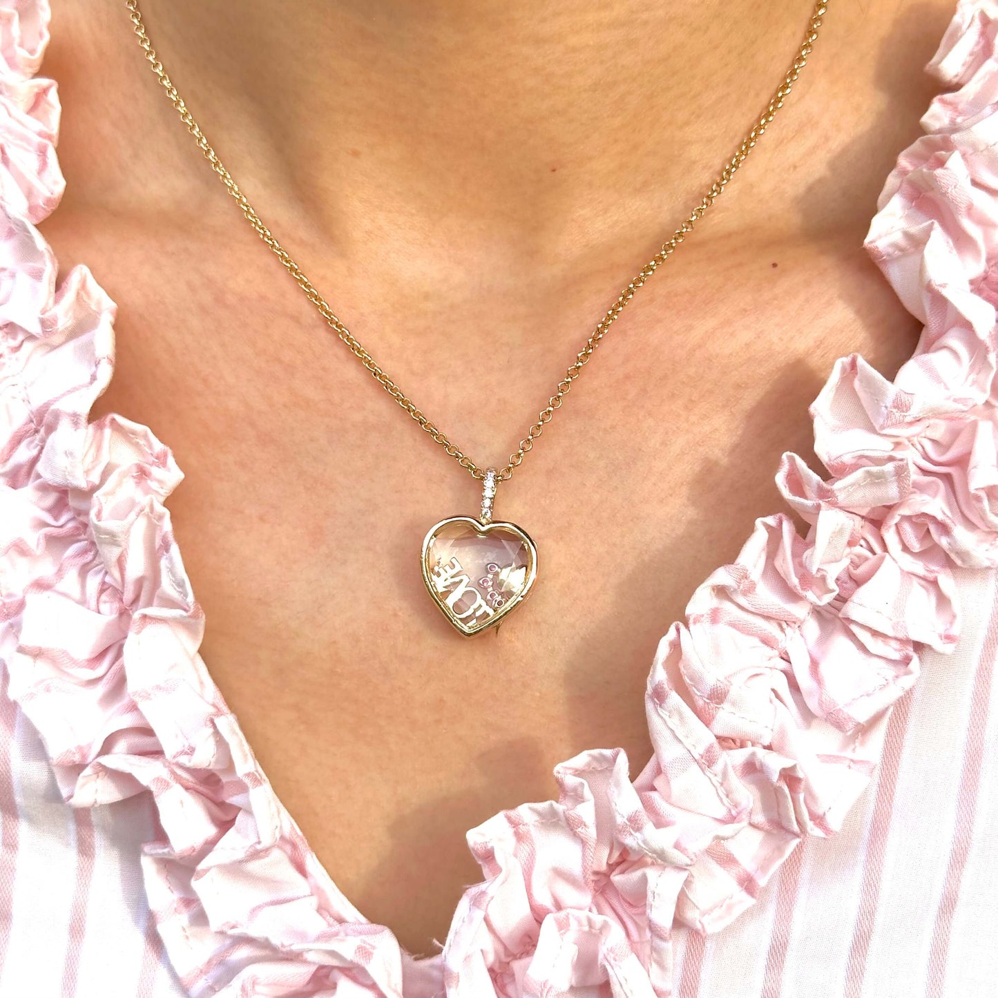 Personalized Heart Charm Box Necklace