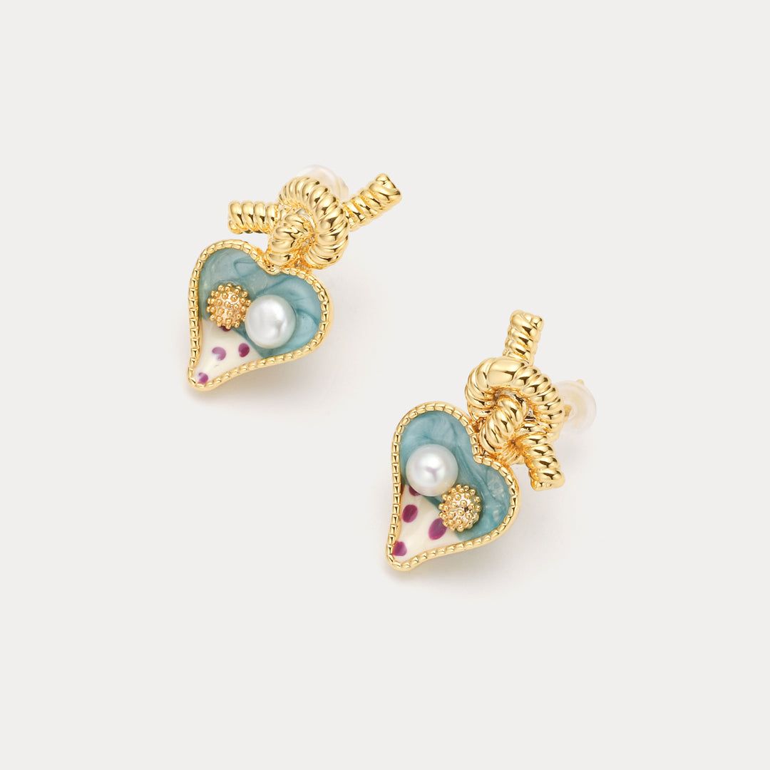 Heart Oil Painting Earrings