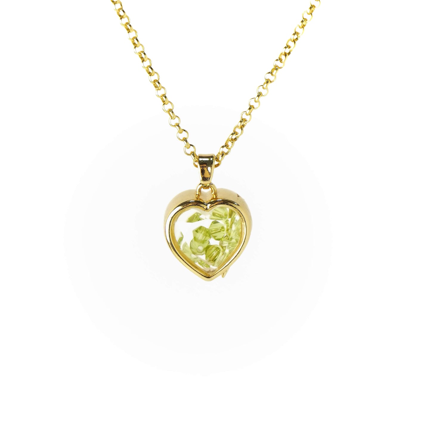Personalized Crystal Bead Mini Heart Locket Necklace