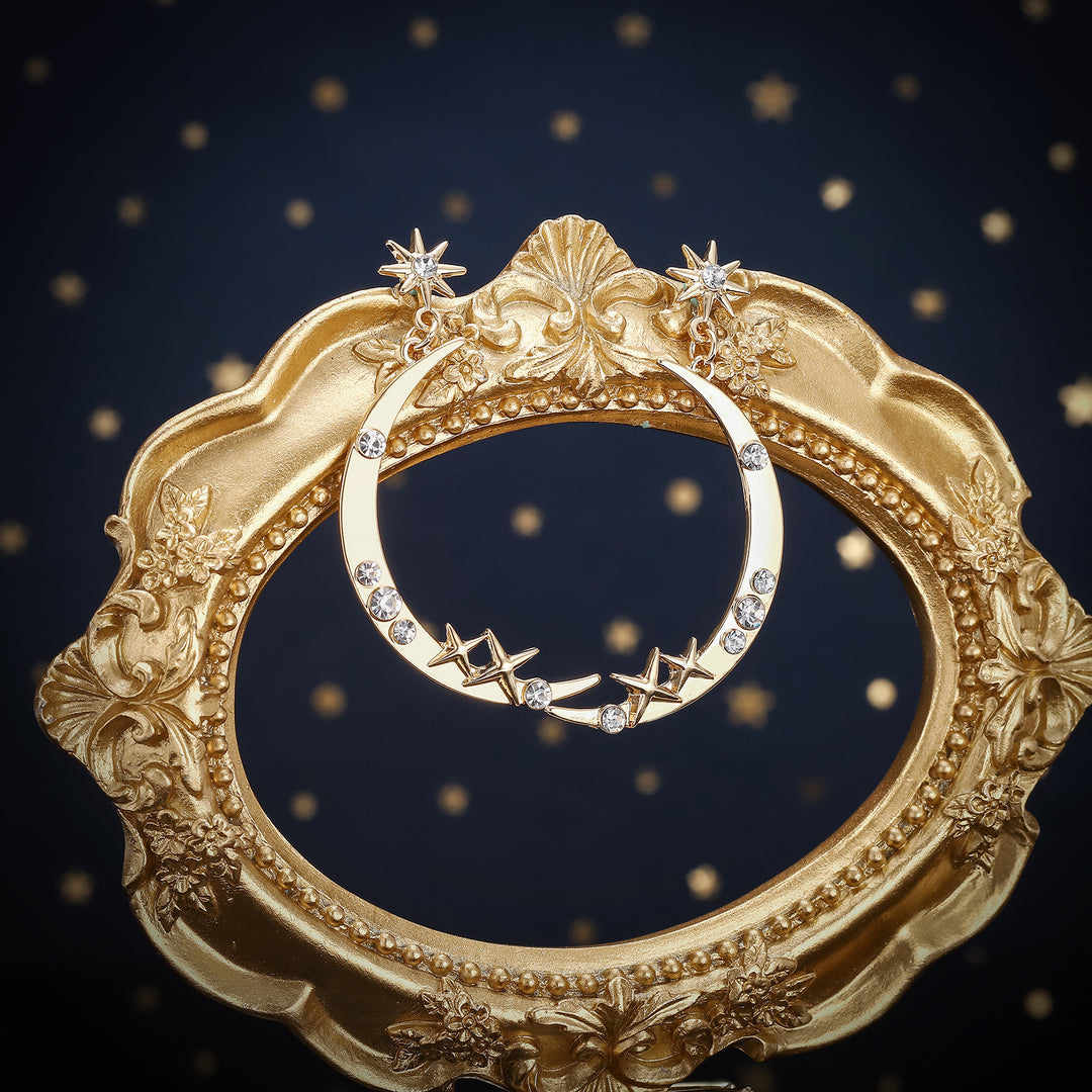 Moon Star Diamond Earrings