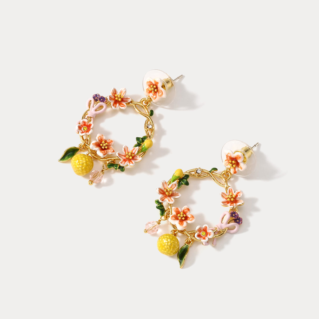 Orange Dangling Earrings