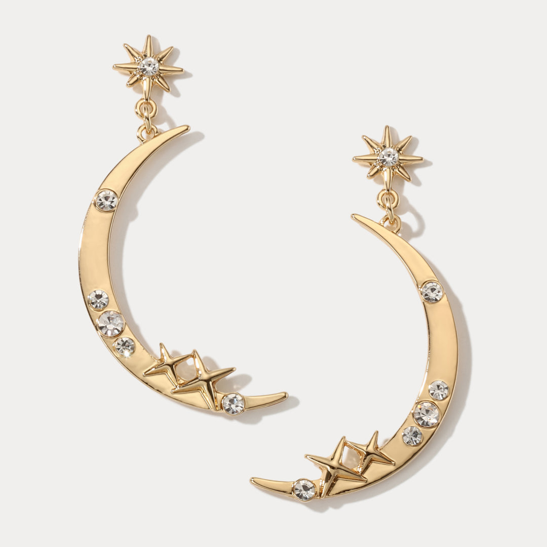 Moon Star Diamond Earrings