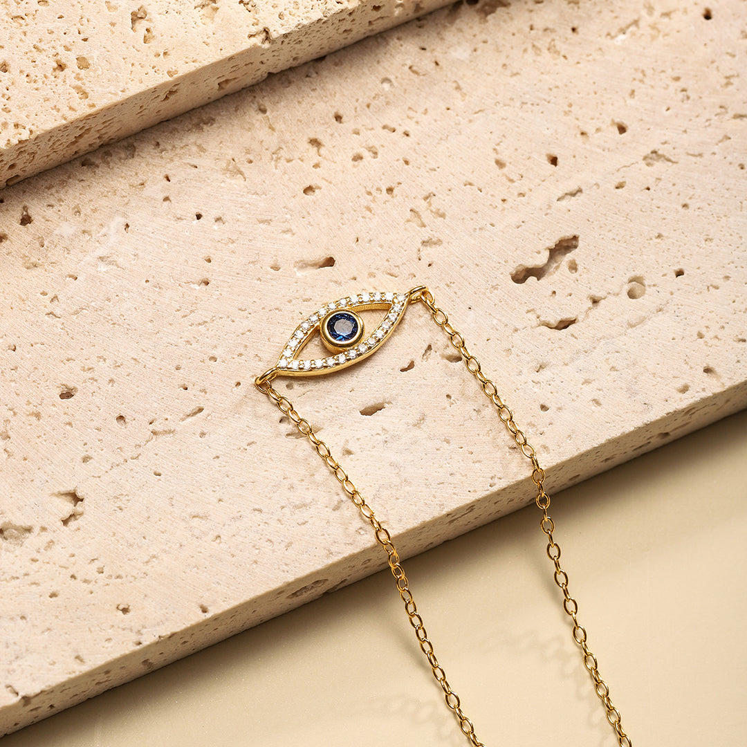 Sapphire Diamond Hollow Eye Chain Bracelet