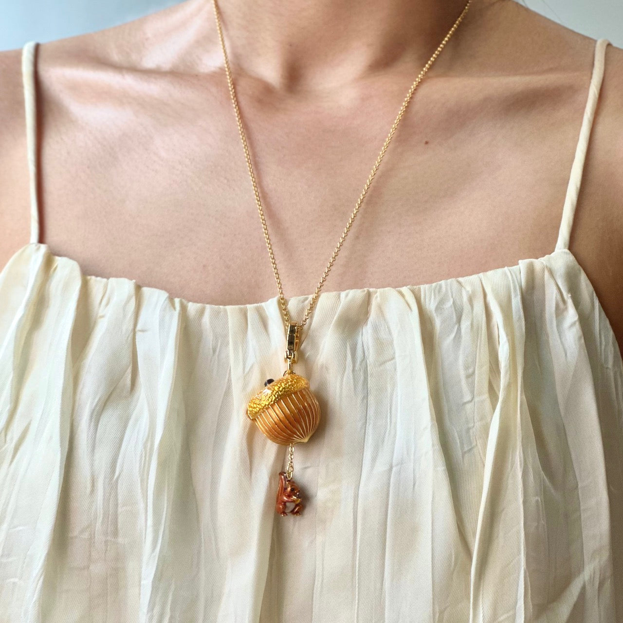 Acorn Squirrel Locket Pendant