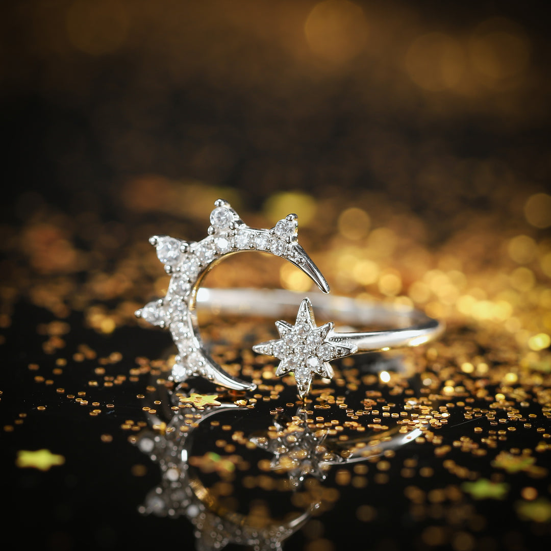 Eight-pointed Star & Moon Ring