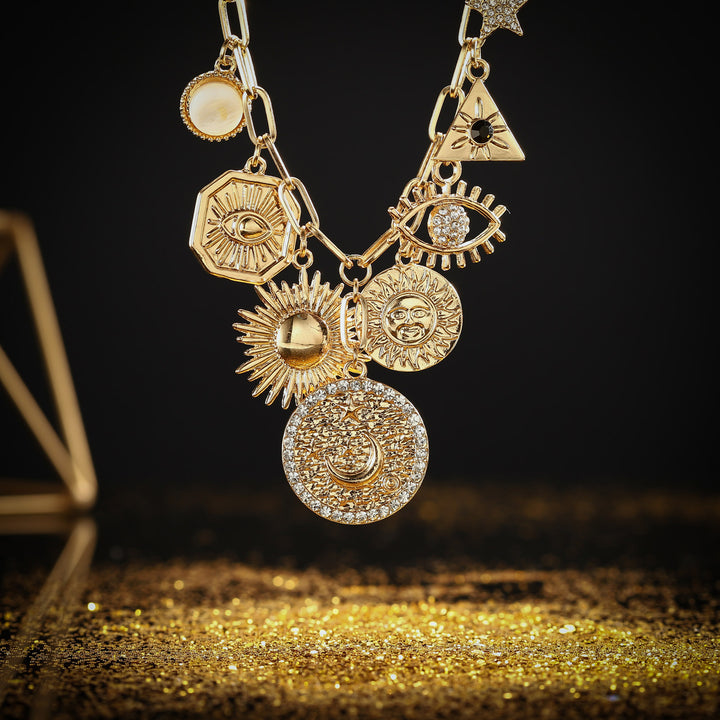 Moon and Star Necklace