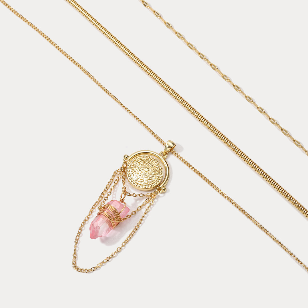 Layered Rose Quartz Necklace