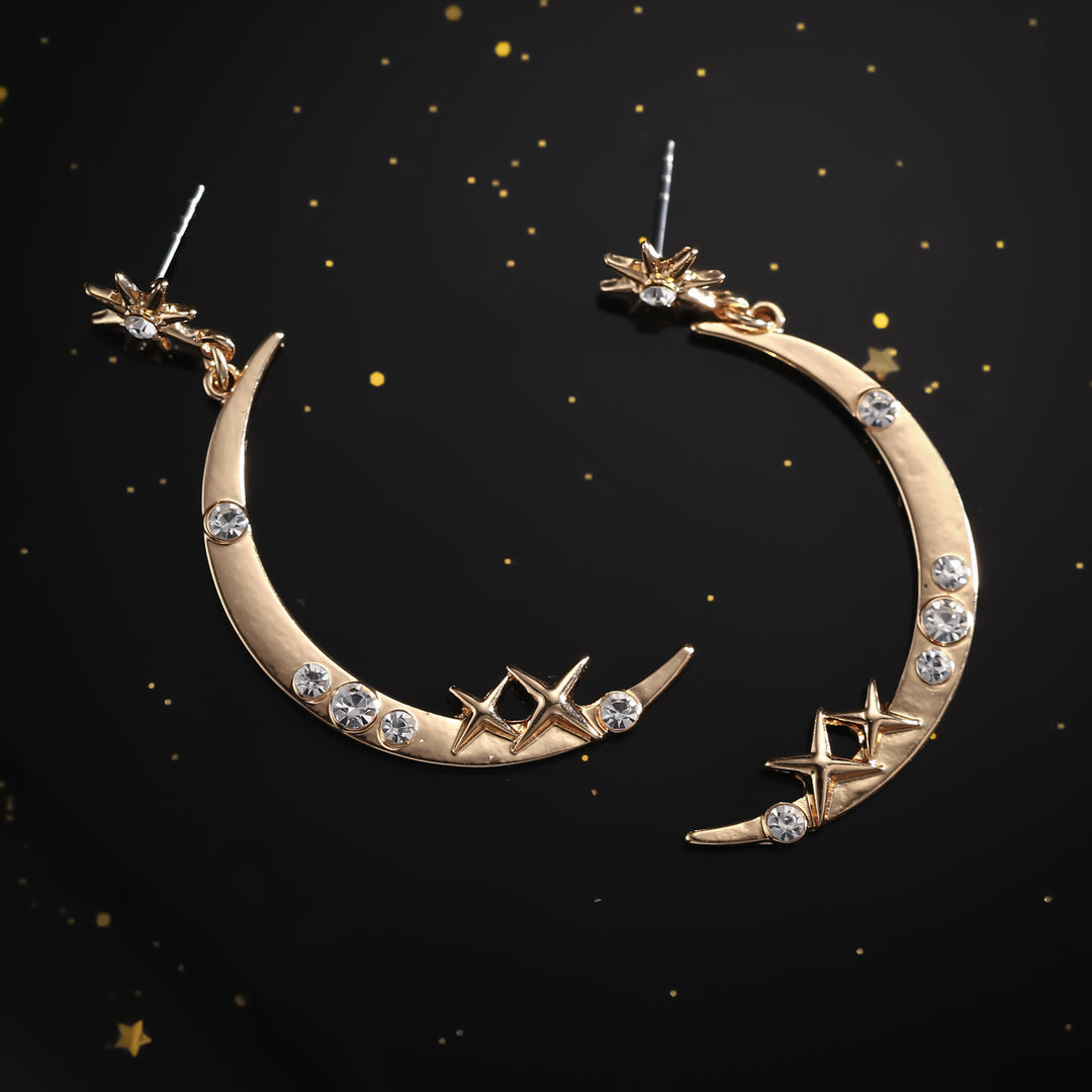 Moon Star Diamond Earrings
