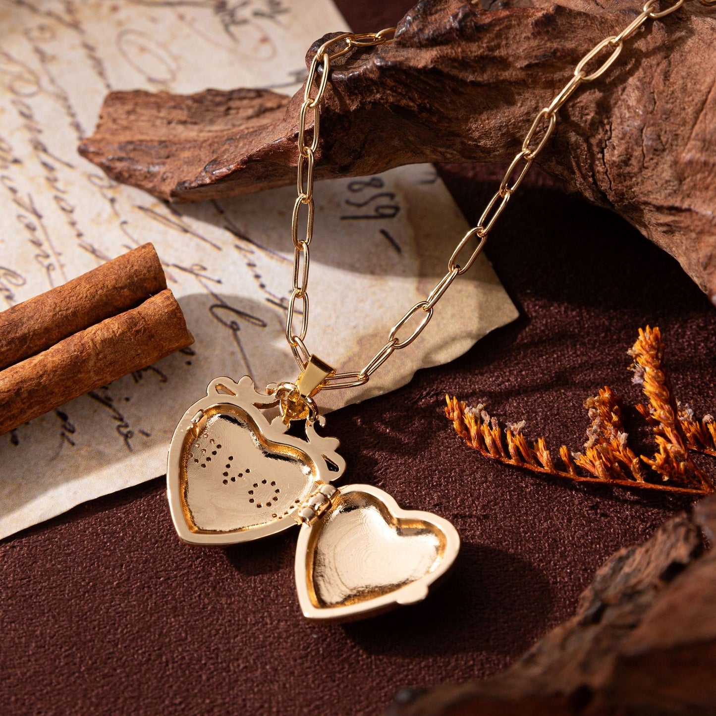Love Heart Locket Pendant Necklace