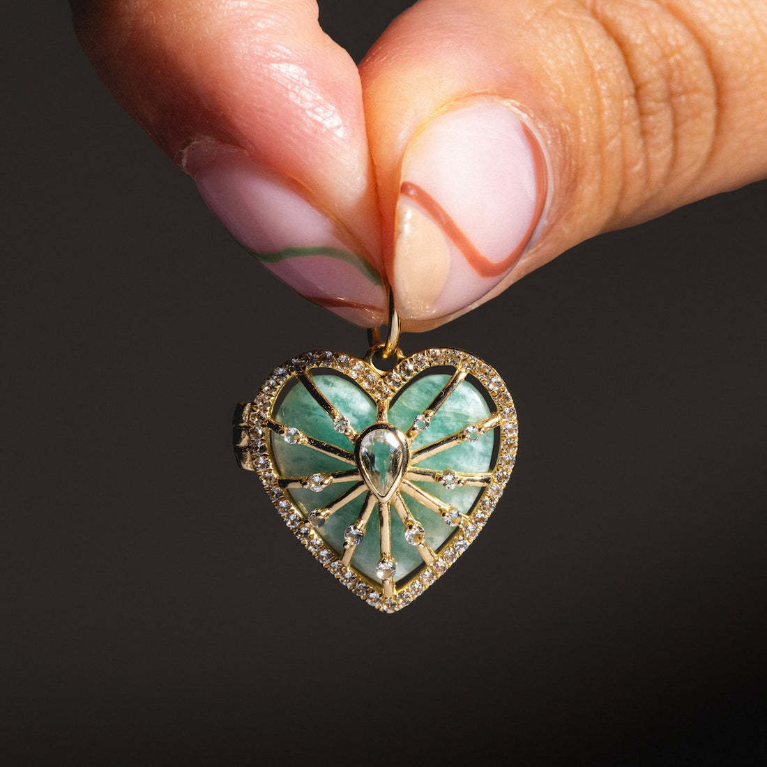 Radiant Heart Locket Pendant Necklace