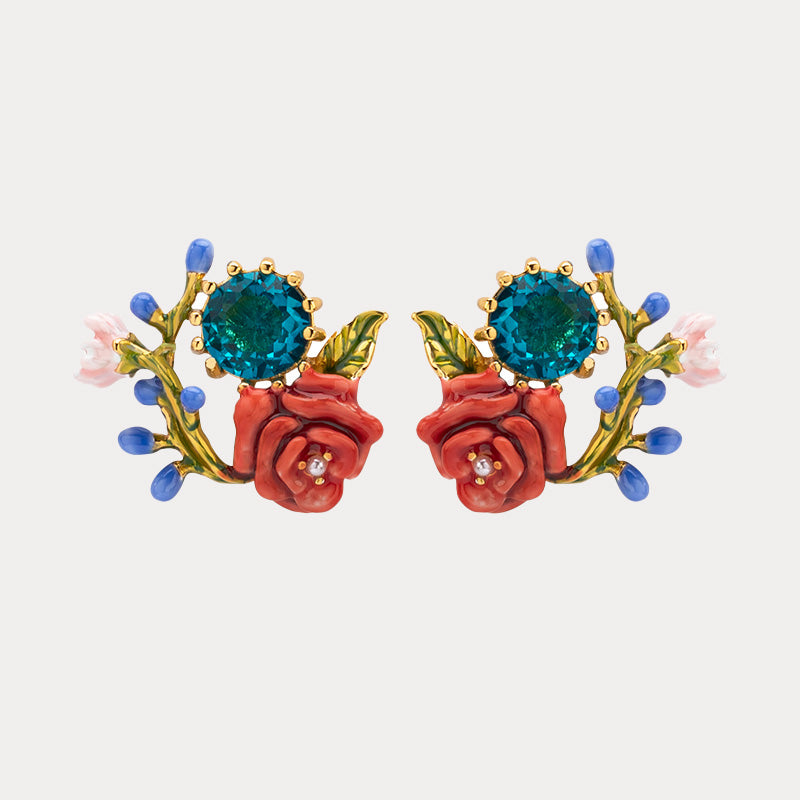 Red Rose Earrings