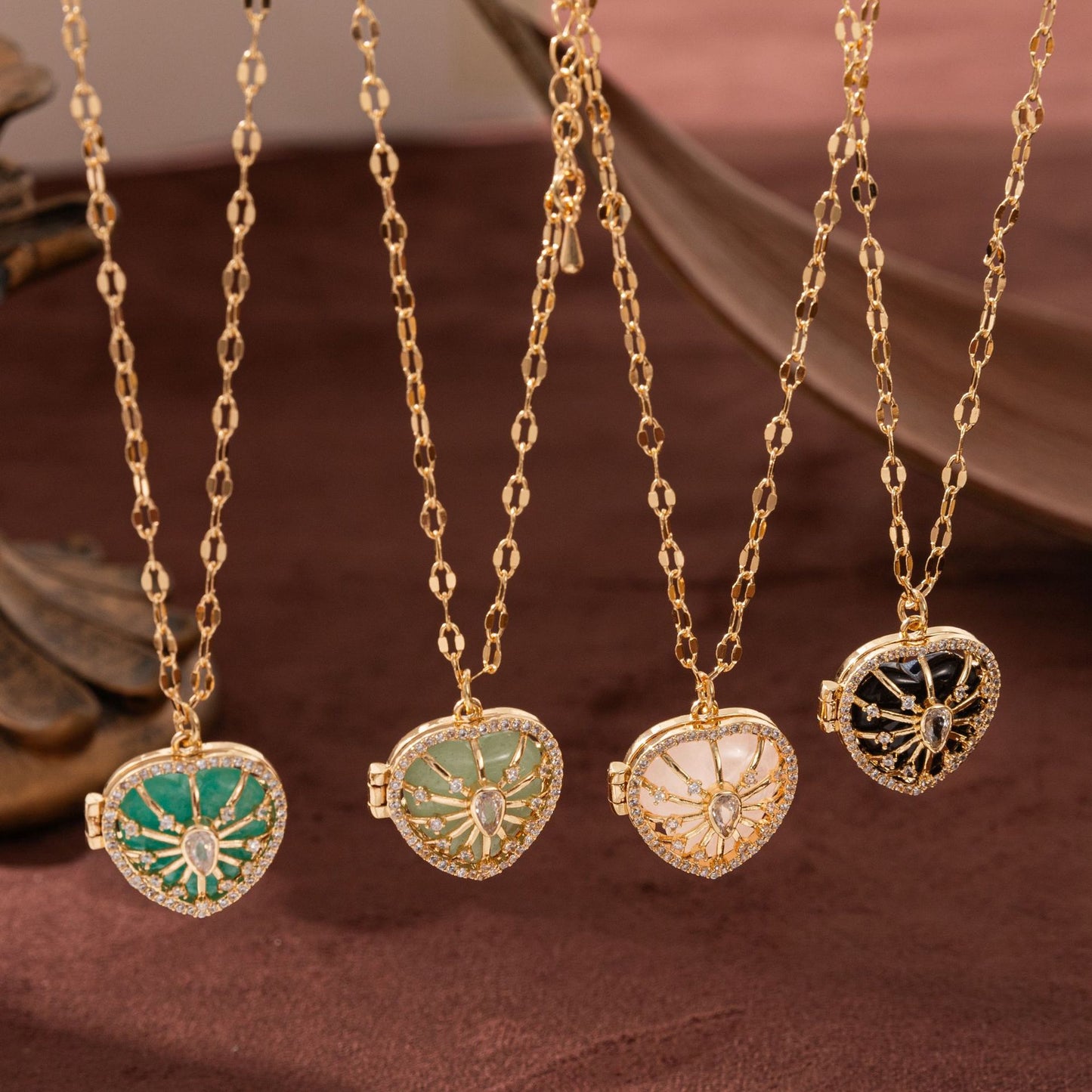 Radiant Heart Locket Pendant Necklace