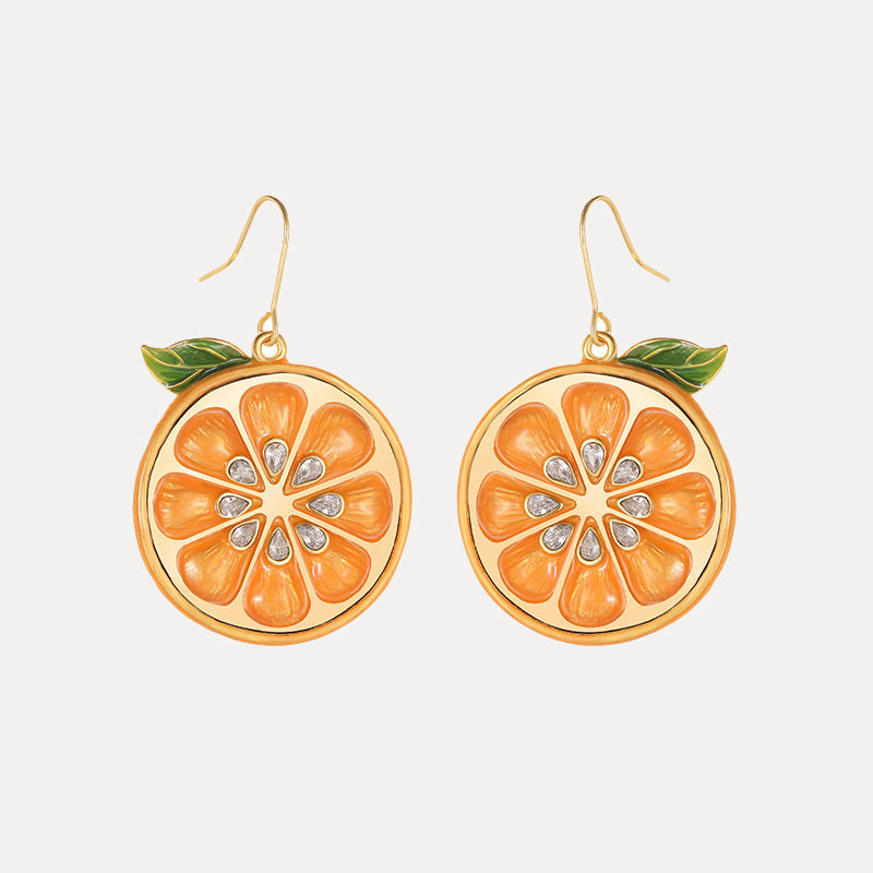 Orange Silce Hook Earrings