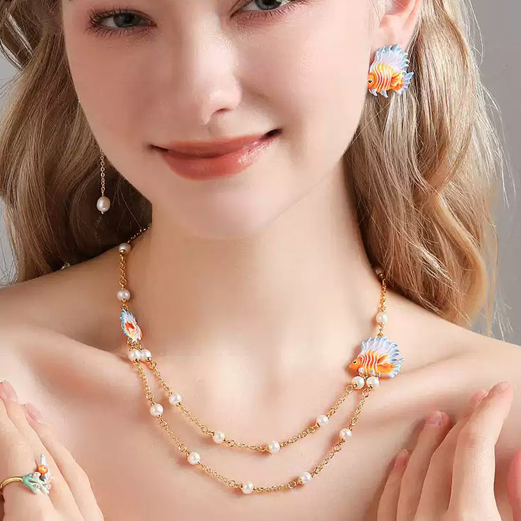 Tropical Fish Layered Necklace