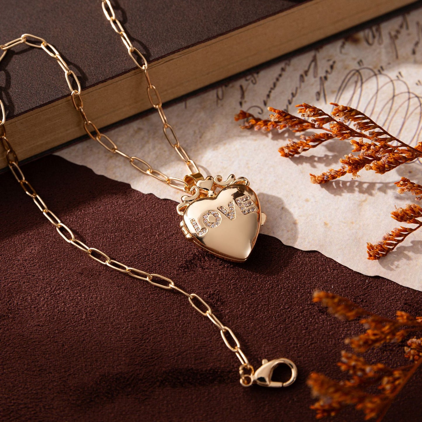 Love Heart Locket Pendant Necklace