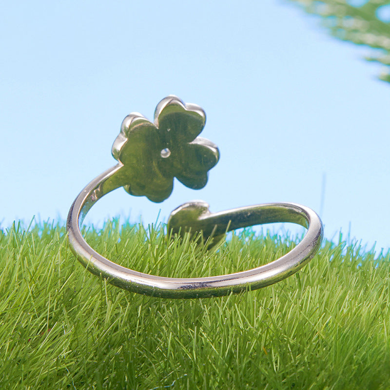 Four Leaf Clover Ladybug Ring
