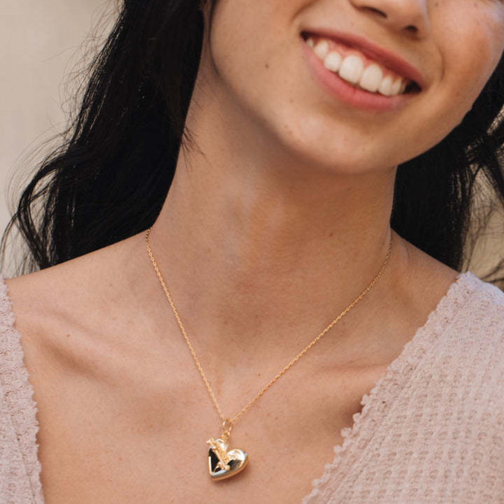 Cupid Heart Locket Necklace