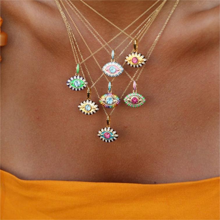 Rainbow Evil Eye Necklace