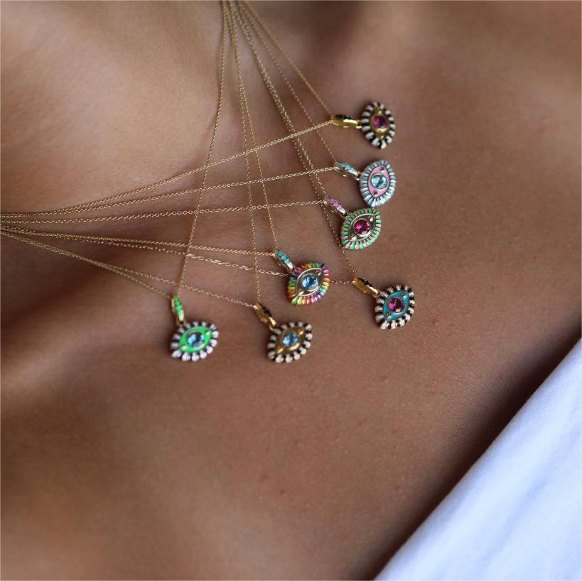 Rainbow Evil Eye Necklace