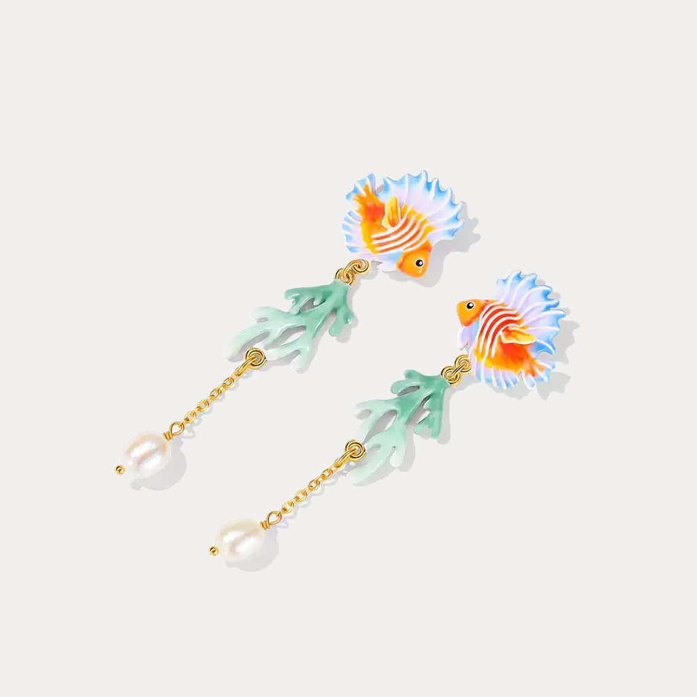 Tropical Fish Dangle Earrings