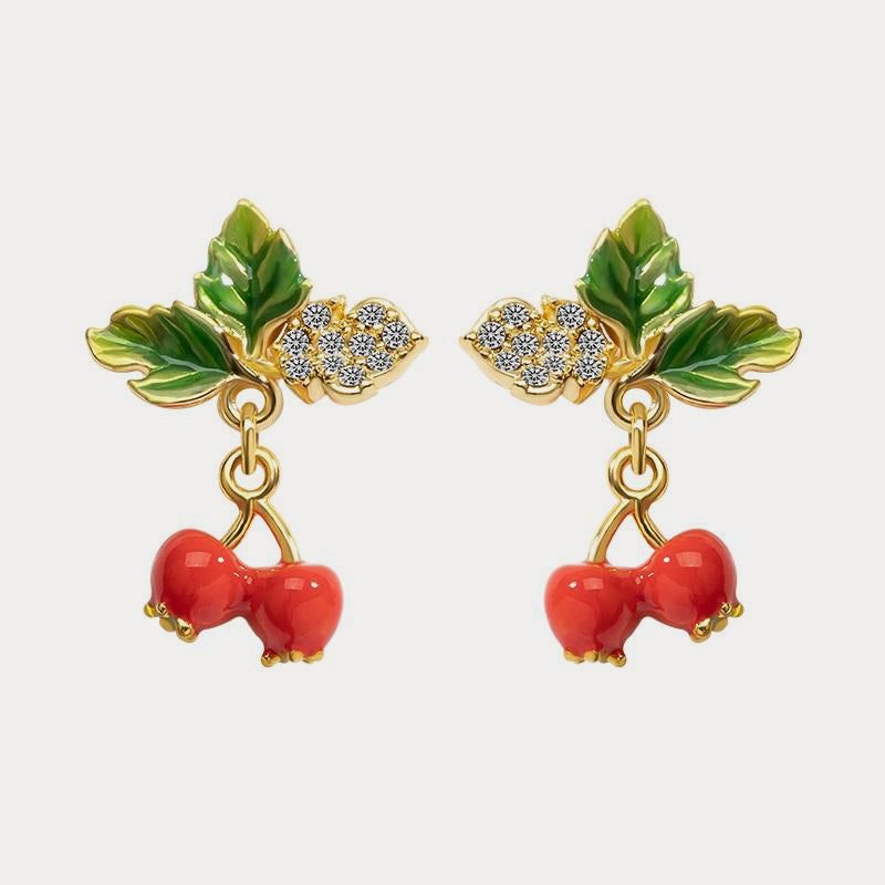 Cranberry Diamond Earrings