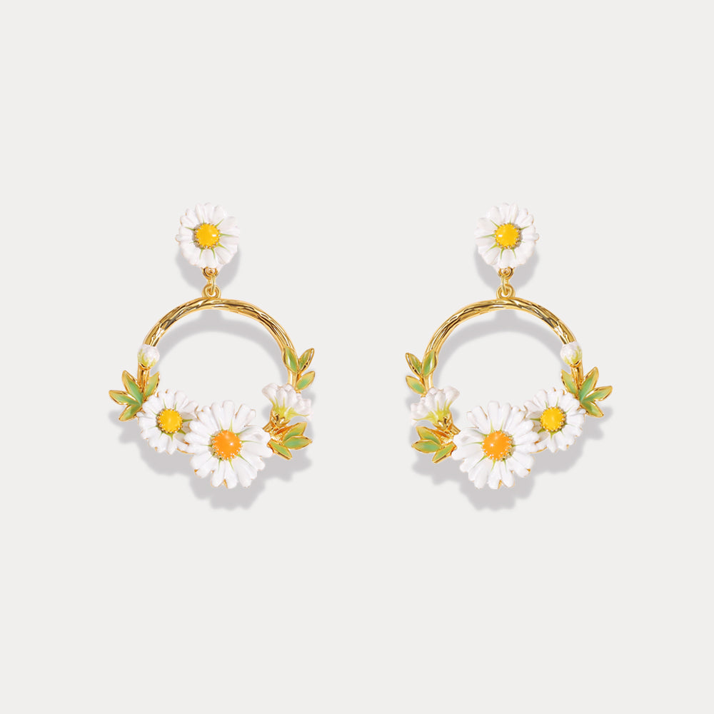 Daisy Hoop Earrings