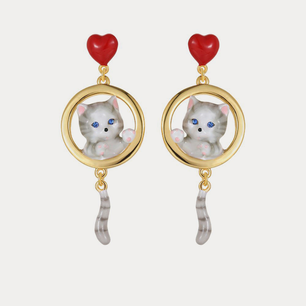 American Shorthair Cat Earrings Animal Jewelry Verdivine