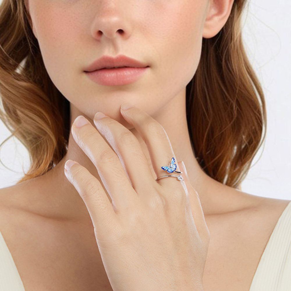 Blue Butterfly Ring