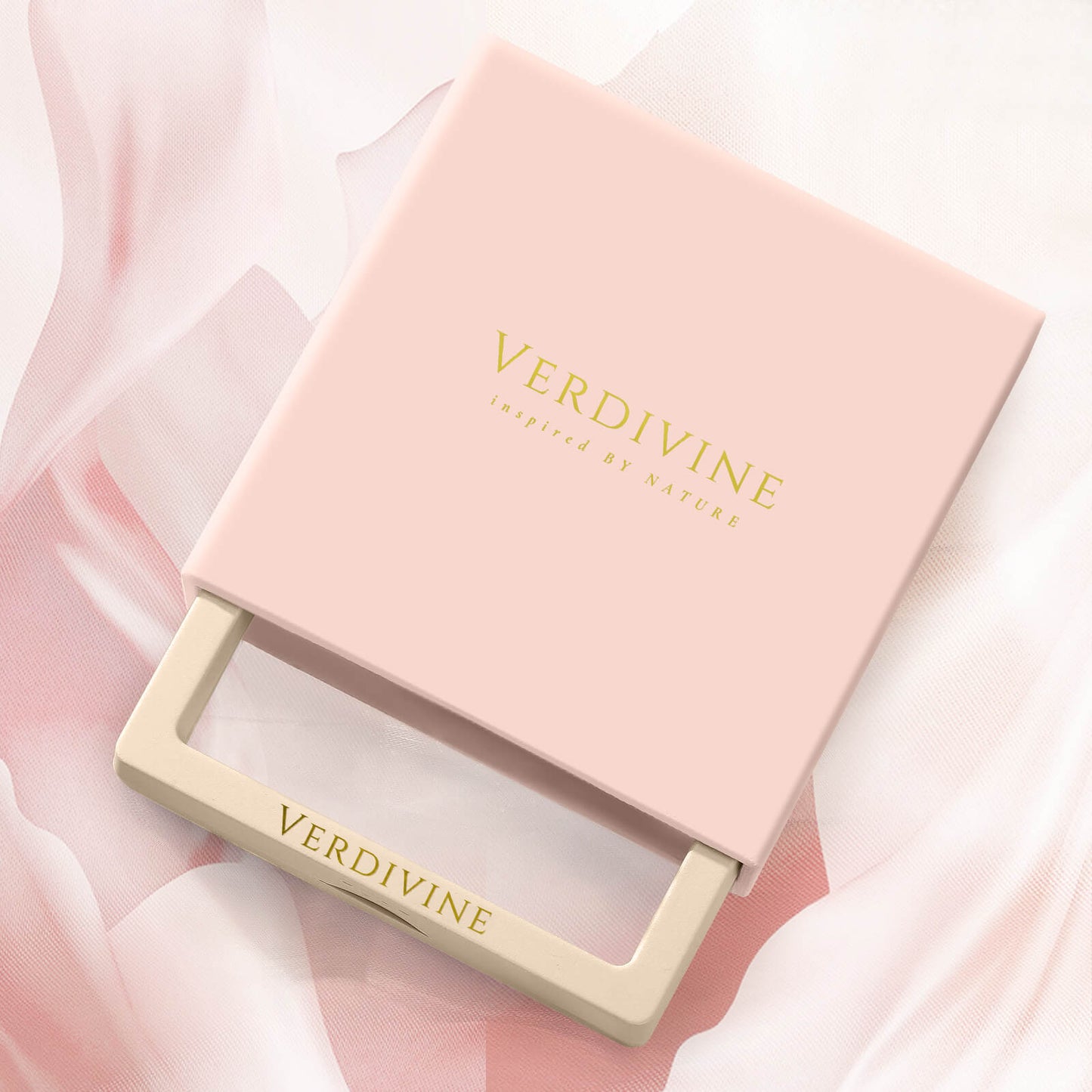 Elegant pink Verdivine jewelry box, perfect for gifting the sunflower statement necklace