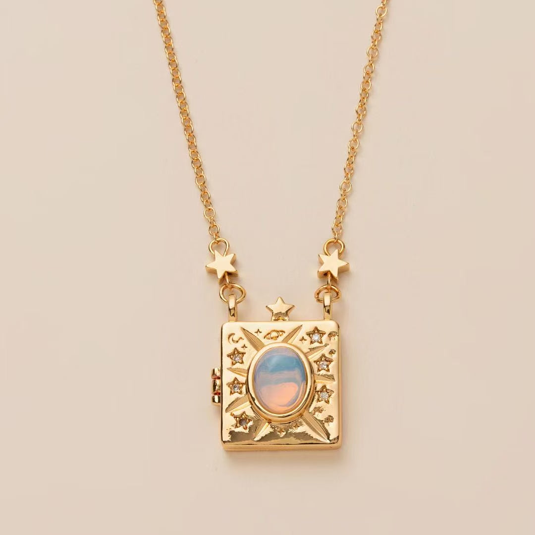 Celestial Locket Pendant Necklace