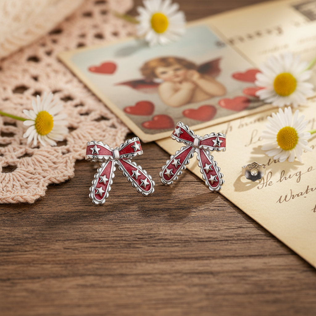 Christmas Bow Star Earrings