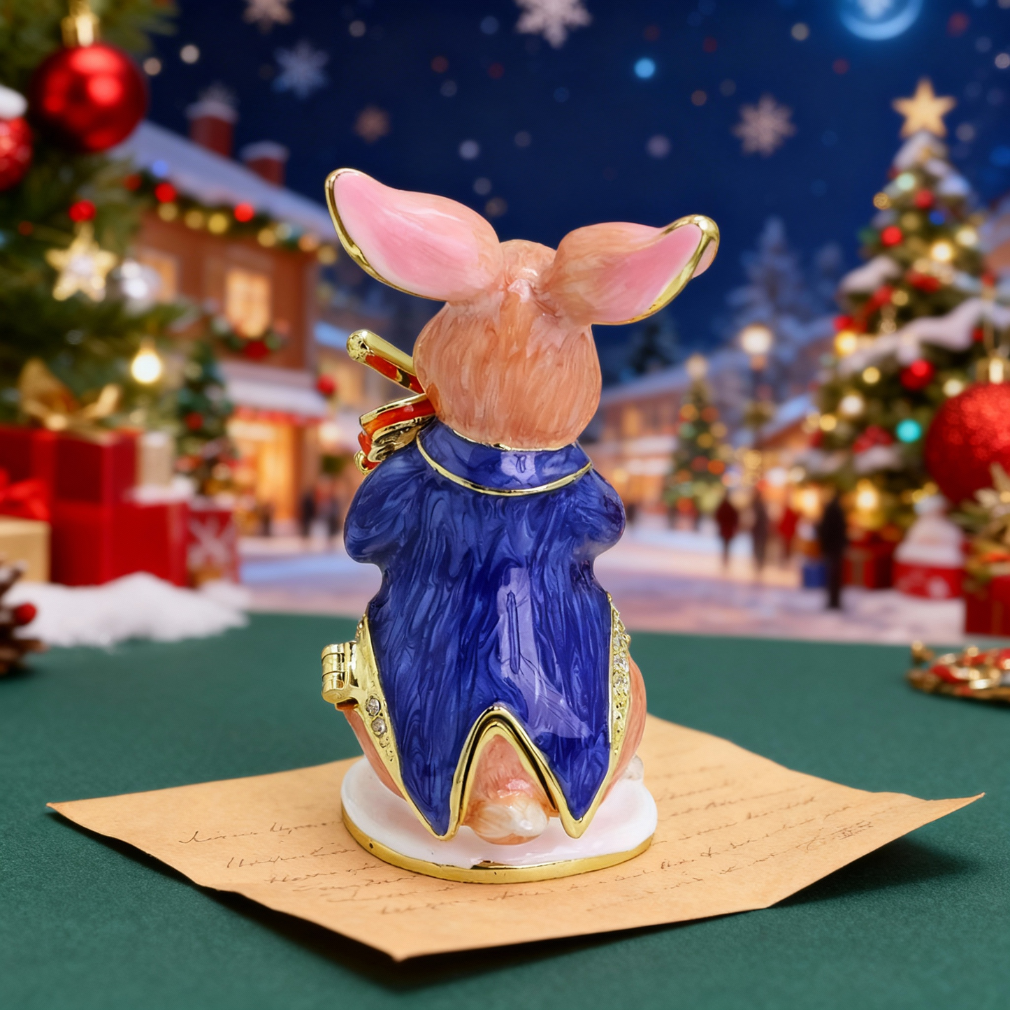 Violin Rabbit Trinket Box