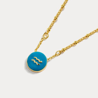 Zodiac Sign Four-leaf Clover Necklace