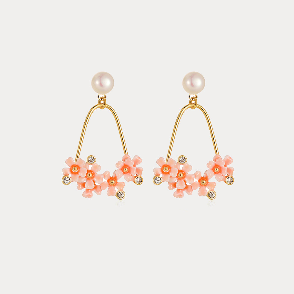 Pink Verbena Earrings