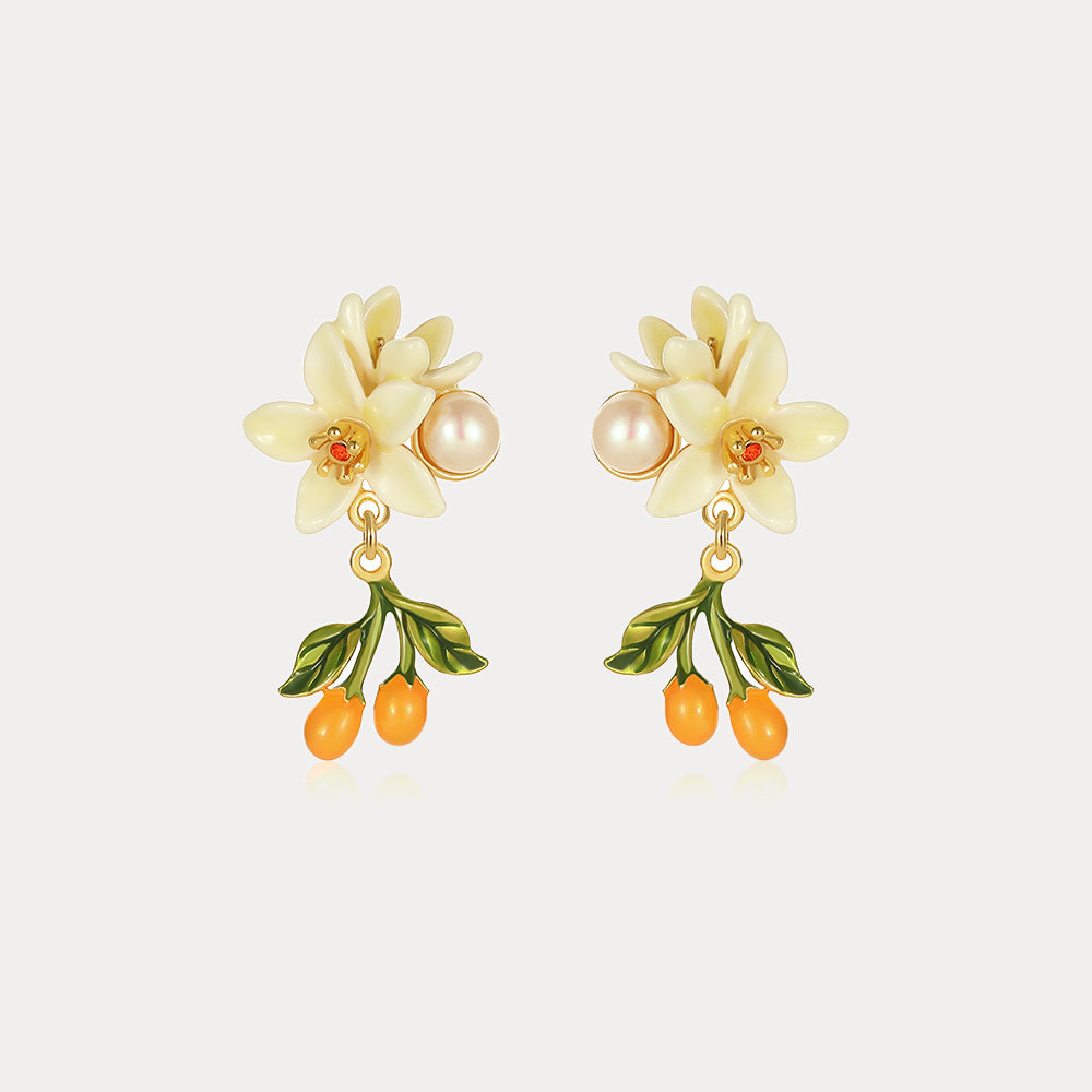 Orange Blossom Drop Earrings