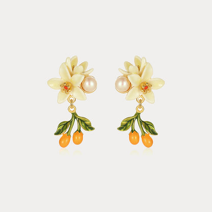 Orange Blossom Drop Earrings