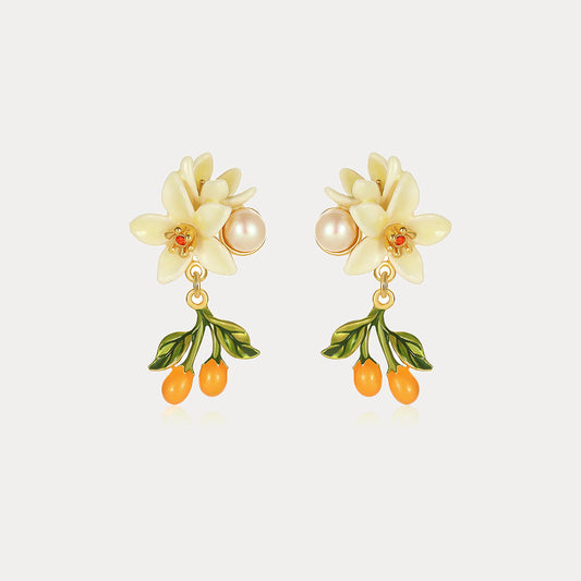 Orange Blossom Drop Earrings