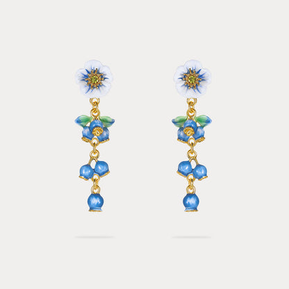 Blueberry Flower Tassel Earrings