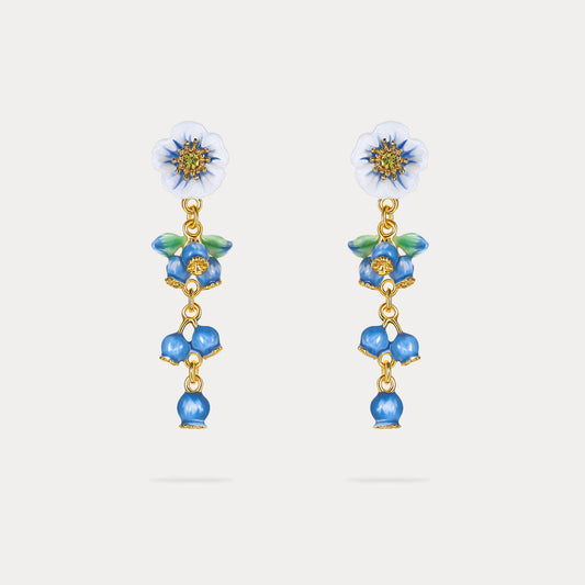 Blueberry Flower Tassel Earrings