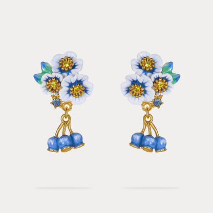 Blueberry Flower Earrings