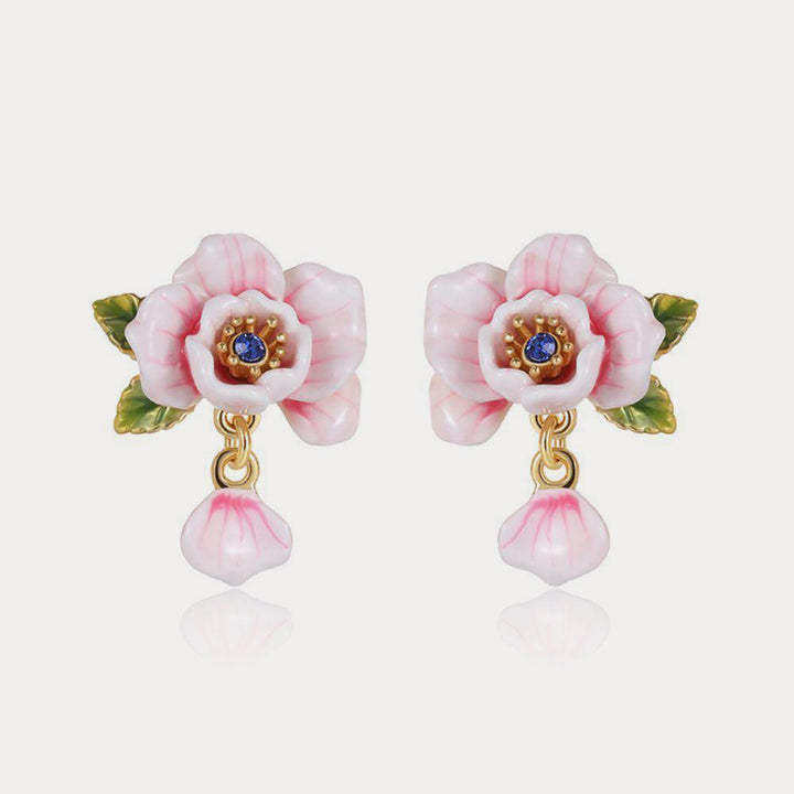 Pink Rose Earrings