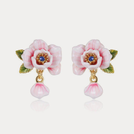 Pink Rose Earrings