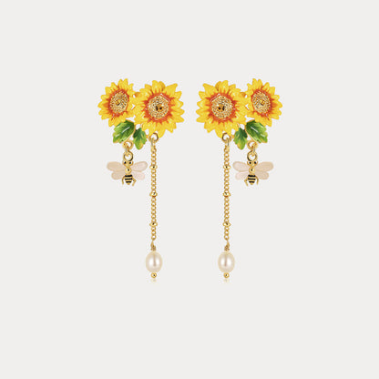 Sunflower Tassel Earrings