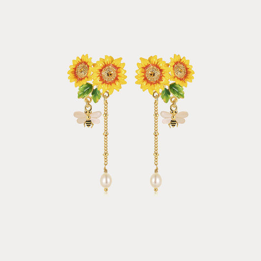 Sunflower Tassel Earrings