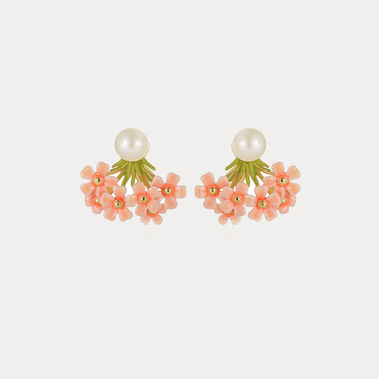 Pink Verbena Stud Earrings