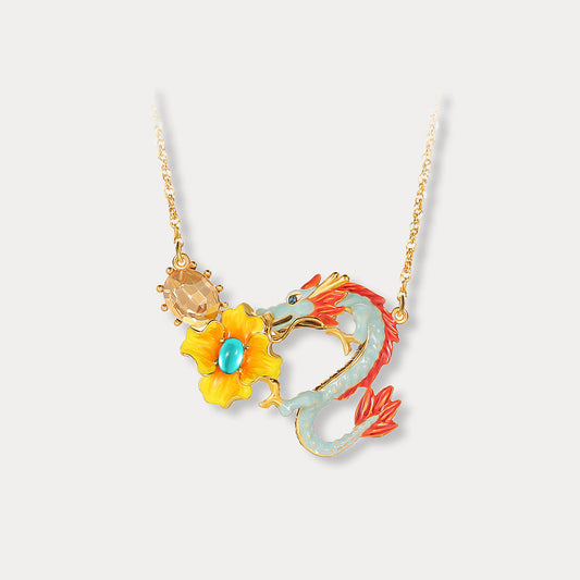 Zodiac Dragon Wintersweet Necklace