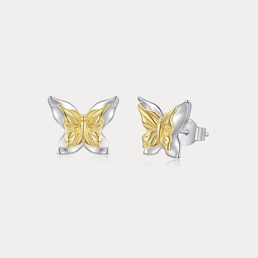 Silver Butterfly Stud Earrings