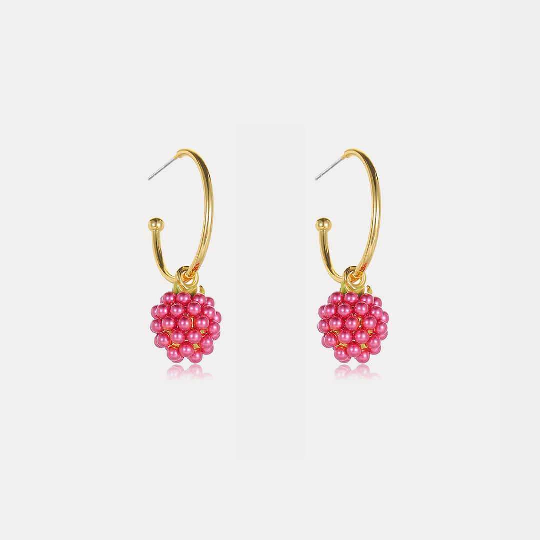 Raspberry Hoop Earrings