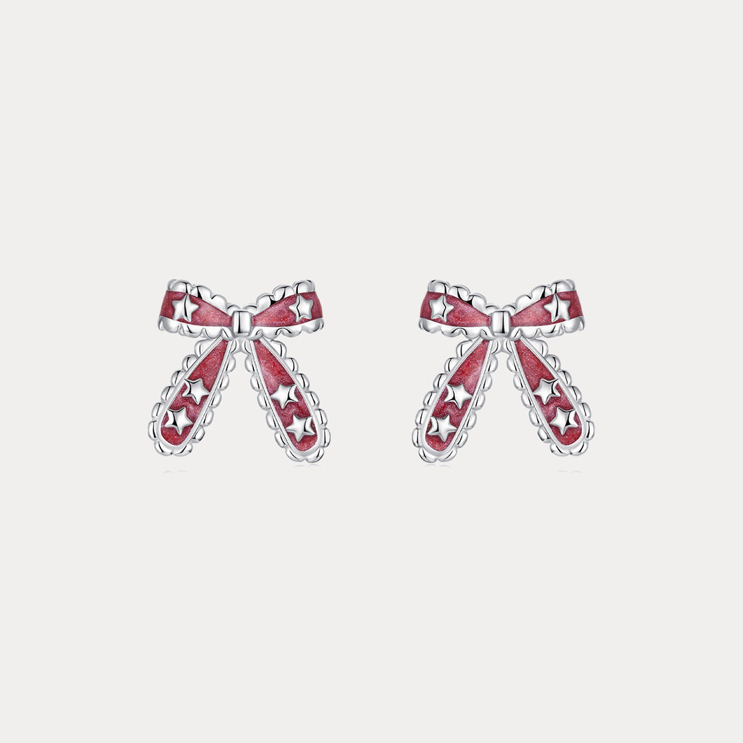 Christmas Bow Star Earrings